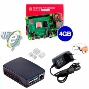 Kit Raspberry Pi 4 4GB c/ Case Oficial, Fonte e Dissipadores