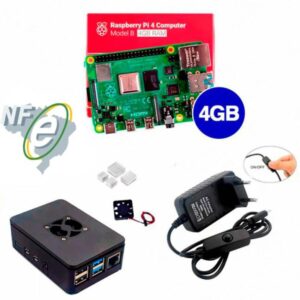 Kit Raspberry Pi 4 4GB c/ Case, Cooler, Fonte e Dissipadores