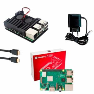 Kit Raspberry Pi 3 Model B+(Plus) c/ Case, Fonte 5V, Cooler e Dissipadores