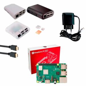 Kit Raspberry Pi 3 Model B+(Plus) c/ Case, Fonte 5V, Cooler e Dissipadores