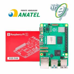 Kit Raspberry Pi 5 8GB c/ Case + Active Cooler Oficial e Fonte 27W