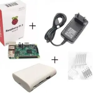 Kit Raspberry Pi3 Model B + Fonte + Case + Dissipadores