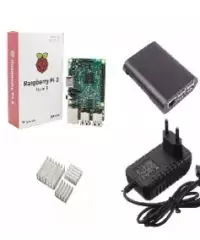 Kit Raspberry Pi3 Model B + Fonte + Case + Dissipadores