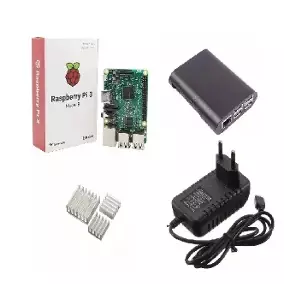 Kit Raspberry Pi3 Model B + Fonte + Case + Dissipadores