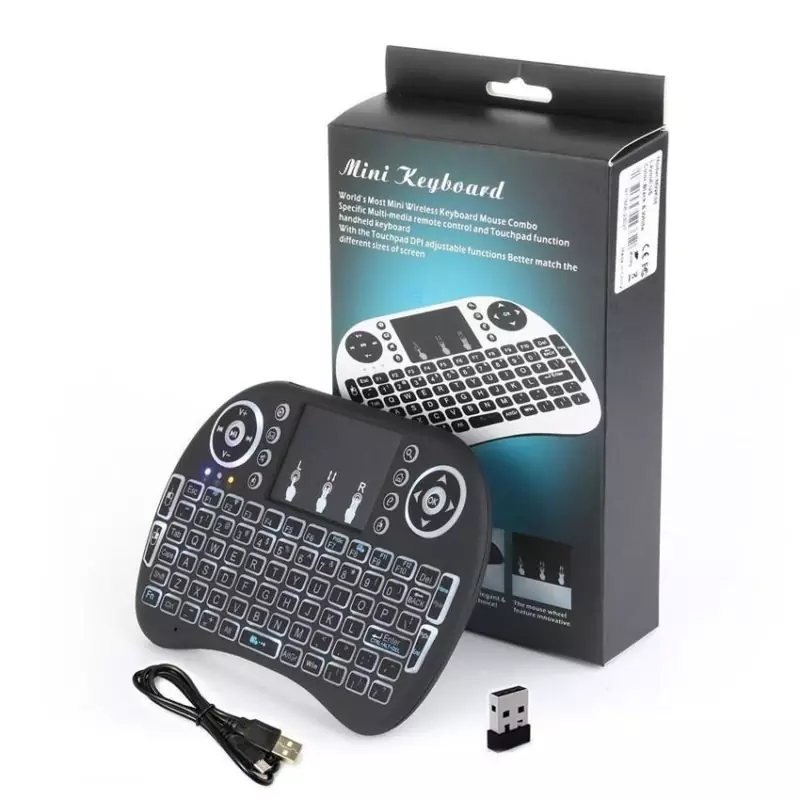 Mini Teclado Luminoso Wireless com Mouse Touch Integrado