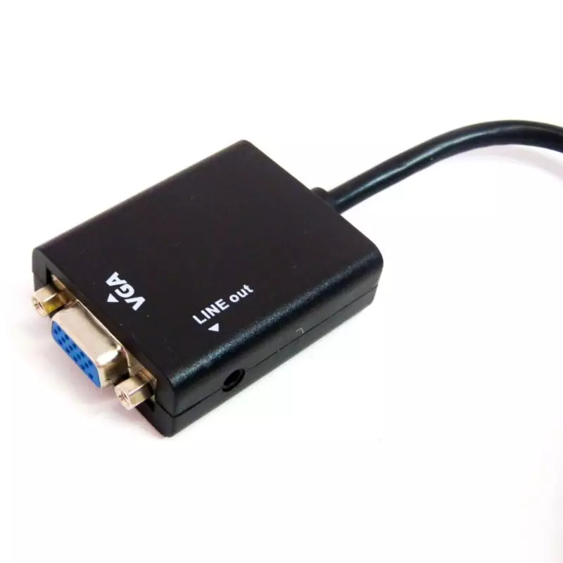 Conversor Adaptador De Vídeo Hdmi Para Vga Com Áudio P2