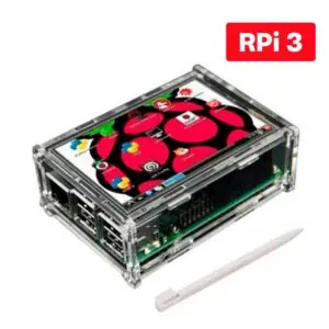 Case Transparente + Tela Display LCD 3.5 com Touch para Raspberry Pi 3 B e B+