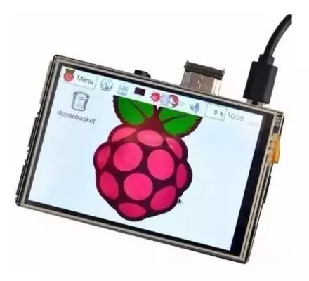 Case Transparente + Tela Display LCD 3.5 com Touch para Raspberry Pi 3 B e B+