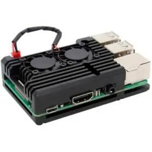 Case de Alumínio c/ Duplo Cooler p/ Raspberry Pi3 B ou B+