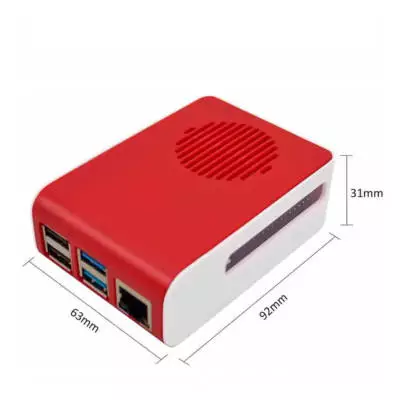 Case + Dissipadores e Cooler Luminoso p/ Raspberry Pi 4 B