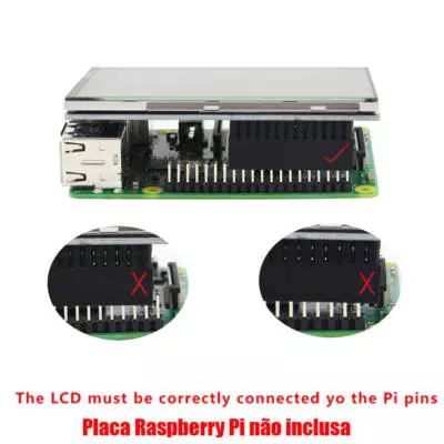 Tela Display Touch Screen 3.5 pol. p/ Raspberry Pi 4 + Case c/ Cooler e Dissipadores de Calor