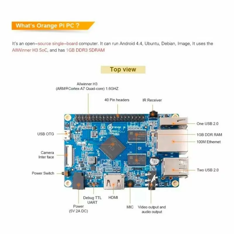 Orange Pi PC 1GB H3 Quad-Core