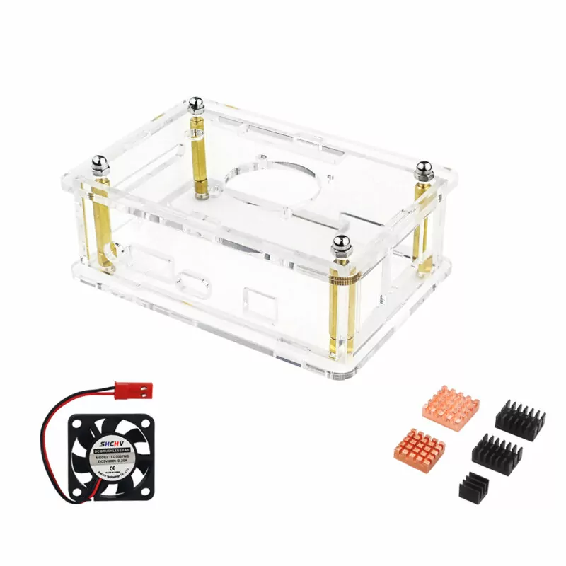 Kit com Case + Cooler + Dissipadores para Orange Pi 4 LTS