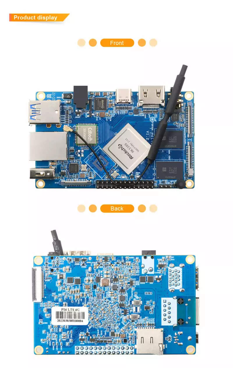 Orange Pi 4 LTS 4GB de Ram c/ Wifi + Bluetooth