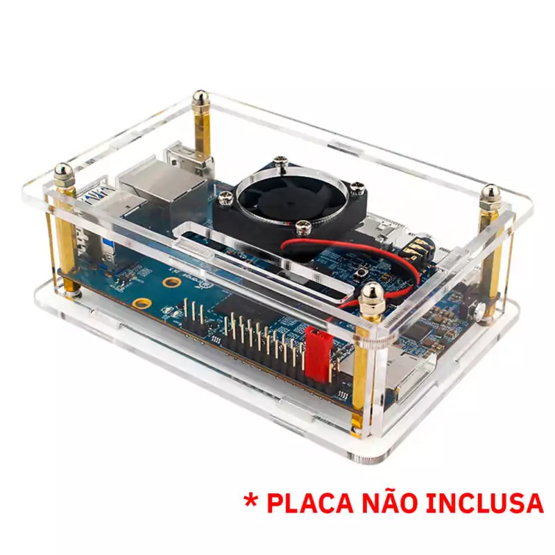 Kit com Case + Cooler + Dissipadores para Orange Pi 5