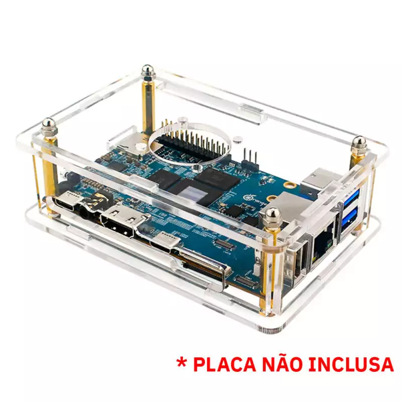 Kit com Case + Cooler + Dissipadores para Orange Pi 5