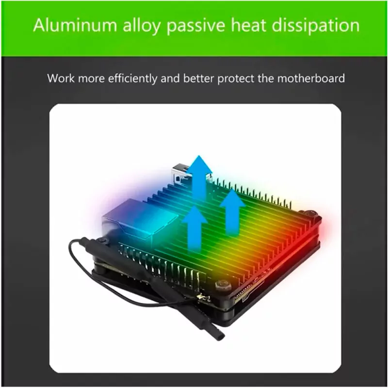 Case em Alumínio c/ dissipação de calor e refrigeração passiva p/ Orange Pi Zero 2