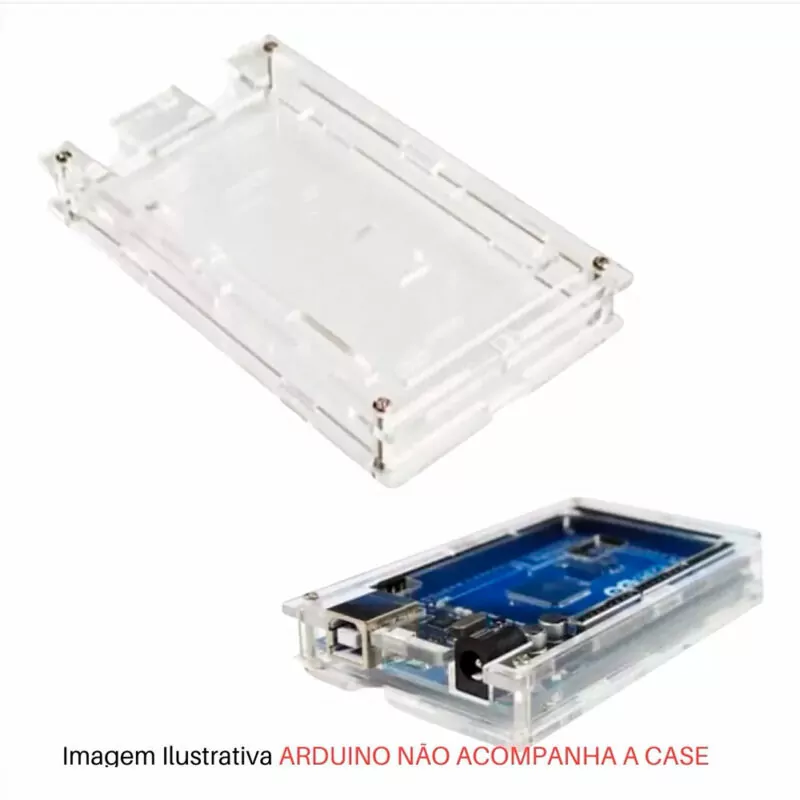 Case Arduino Mega 2560 R3 em Acrílico Transparente