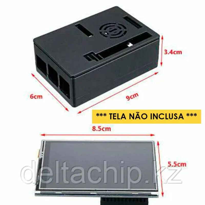 Case Raspberry Pi 3 B ou B+ para Tela Display 3.5 Polegadas