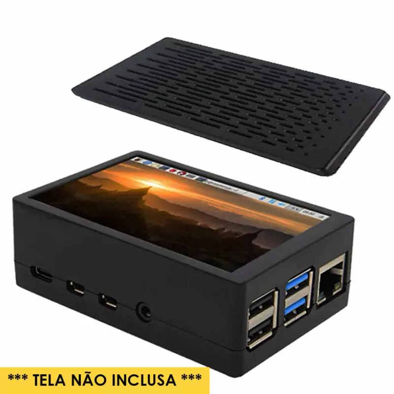 Case Raspberry Pi 4 B para Tela Display 3.5 Polegadas