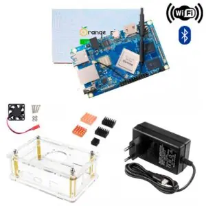 Kit Orange Pi 4 LTS 4GB de Ram + Case + Fonte + Cooler e Dissipadores