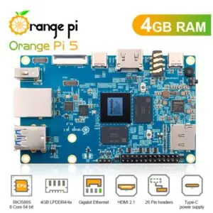 Orange Pi 5 c/ 4GB de RAM DDR4 Rockchip RK3588S Octa-core