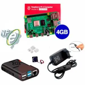 Kit Raspberry Pi 4 4GB c/ Case, Cooler, Fonte e Dissipadores