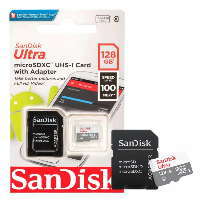 Cartão de Memória MicroSD 128gb Classe 10 Sandisk Original