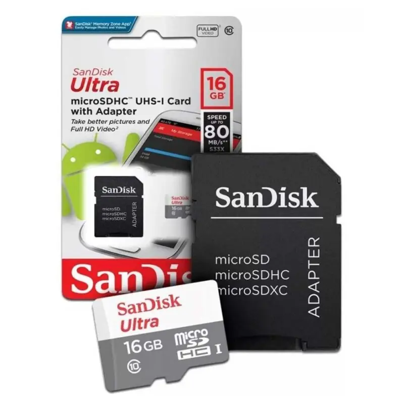 Cartão de Memória MicroSD 16gb Classe 10 Sandisk Original