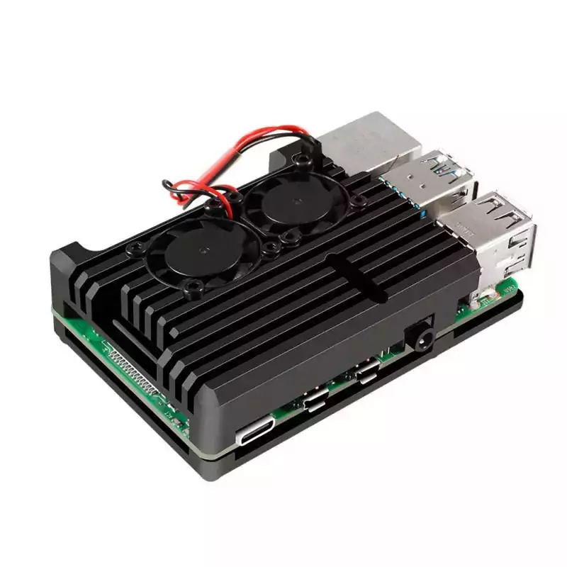 Raspberry Pi 3 B+(Plus) + Case de Alumínio c/ Duplo Cooler Fan