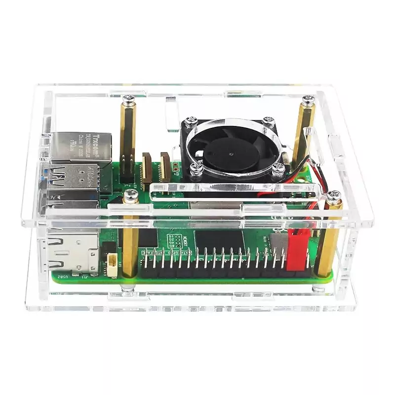 Kit com Case + Cooler + Dissipadores para Raspberry Pi 5