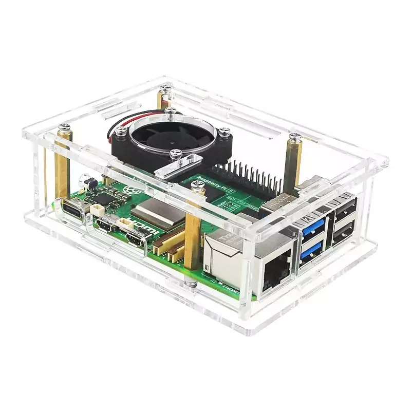 Kit com Case + Cooler + Dissipadores para Raspberry Pi 5