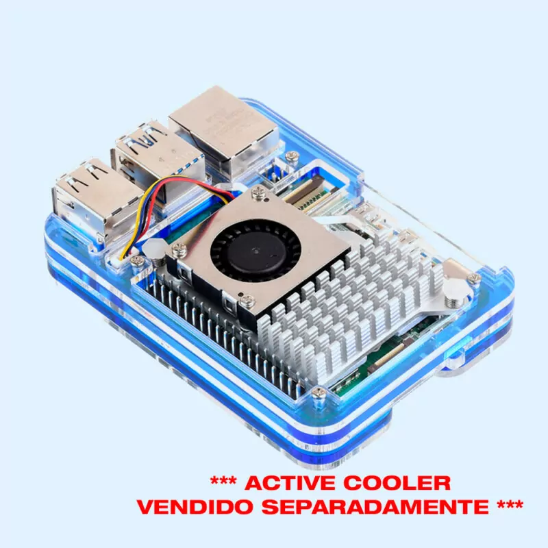 Case em Acrílico de 5 camadas para Raspberry Pi 5