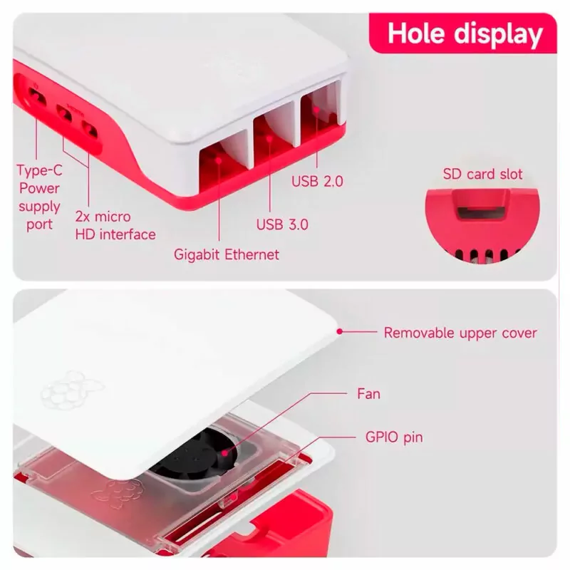 Case Oficial para Raspberry Pi 5 c/ Cooler Fan