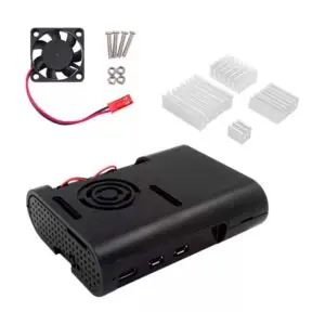 Case em ABS + Cooler Fan e Dissipadores para Raspberry Pi 5