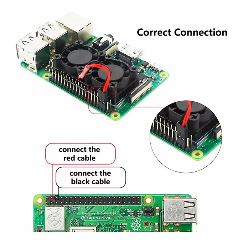 Cooler Fan Duplo P/ Raspberry Pi 3 e Pi 4