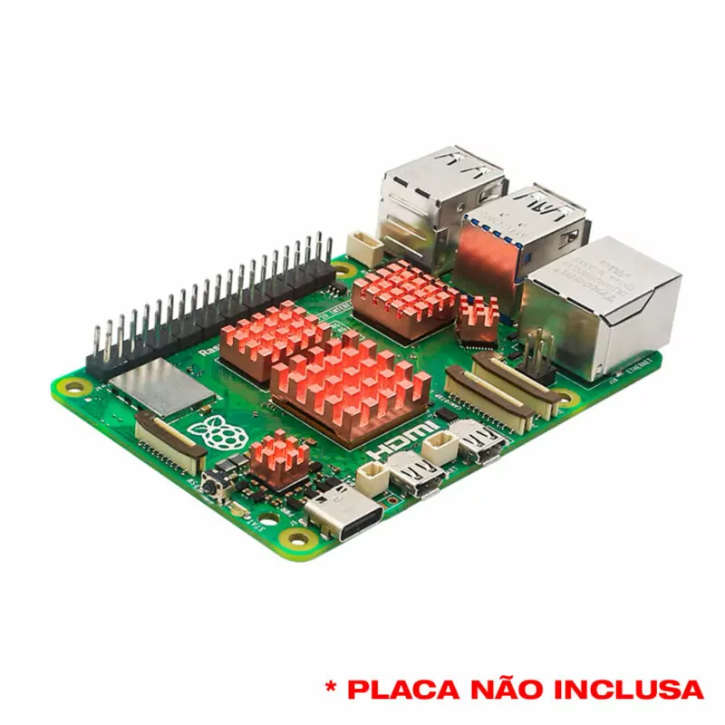 Dissipadores de Calor Premium em Cobre para Raspberry Pi 5 (5 Unid)