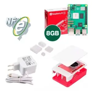 Kit Raspberry Pi 5 8GB c/ Case Oficial e Fonte Original