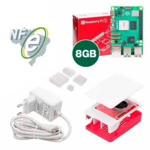 Kit Raspberry Pi 5 8GB c/ Case Oficial c/ Cooler Fan e Fonte 27W