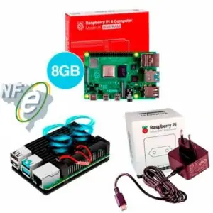 Kit Raspberry Pi 4 8GB c/ Case Alumínio c/ Duplo Cooler Fan e Fonte Oficial