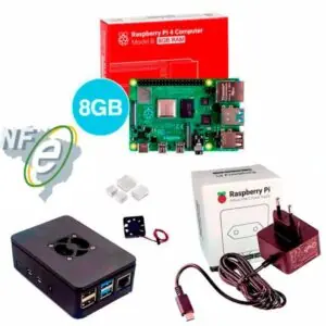 Kit Raspberry Pi 4 8GB c/ Case, Cooler, Fonte Oficial e Dissipadores