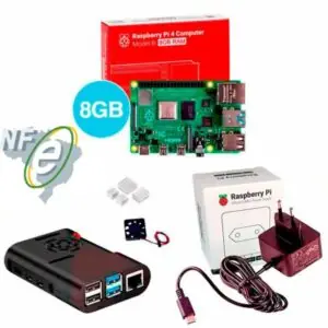 Kit Raspberry Pi 4 8GB c/ Case, Cooler, Fonte Oficial e Dissipadores