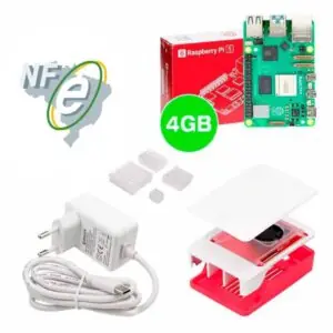 Kit Raspberry Pi 5 4GB c/ Case Oficial c/ Cooler Fan e Fonte 27W