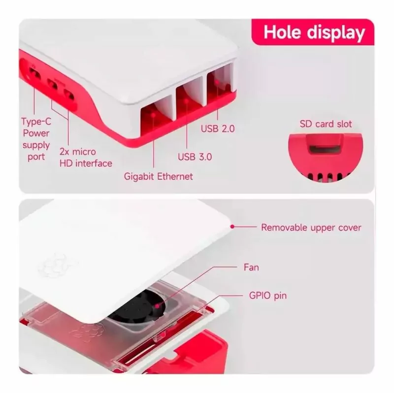 Kit Raspberry Pi 5 4GB c/ Case Oficial c/ Cooler Fan e Fonte 27W