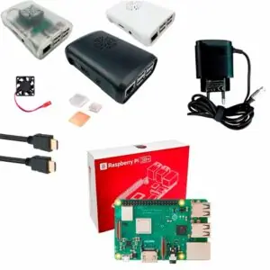 Kit Raspberry Pi 3 Model B+(Plus) c/ Case, Fonte 5V, Cooler e Dissipadores