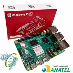 Kit Raspberry Pi 5 4GB c/ Case + Active Cooler Oficial e Fonte 27W