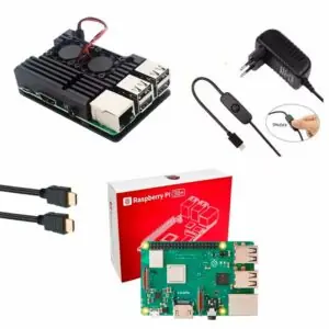 Kit Raspberry Pi 3 Model B+(Plus) c/ Case, Fonte 5V, Cooler e Dissipadores