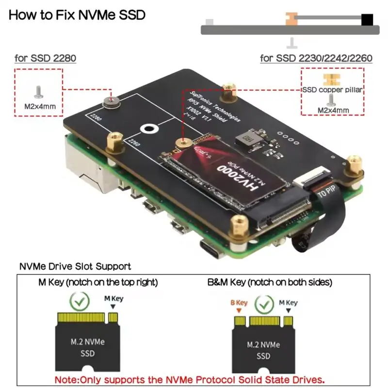 X1001 Shield NVMe M.2 para Raspberry Pi 5