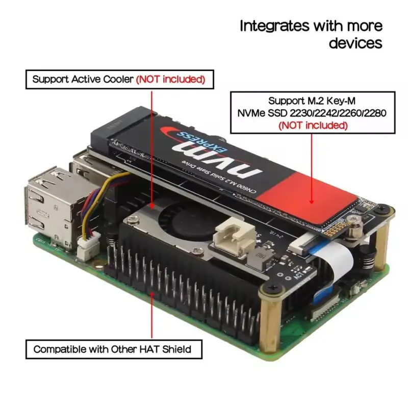 X1001 Shield NVMe M.2 para Raspberry Pi 5