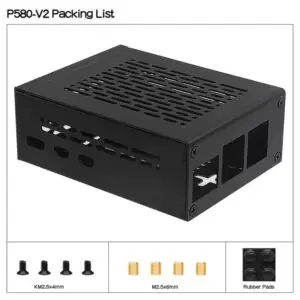 Case Metálica Geekworm P580-V2 para Raspberry Pi 5 - Compatível com X1002, X1005 e Active Cooler